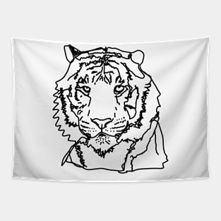 Minimal Tiger Face Tapestry