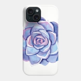 Hand painted purple watercolor succulent Phone Case