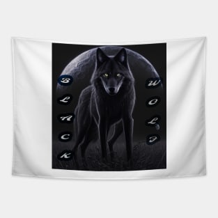 black wolf Tapestry