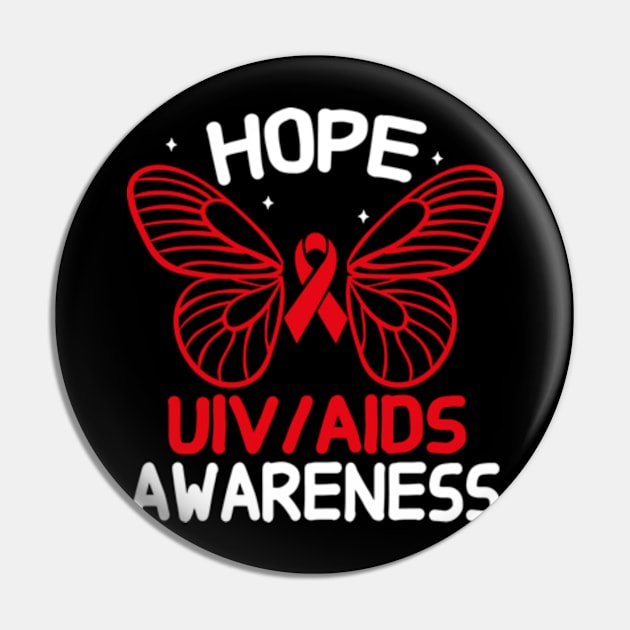 Everyday Is World Aids Day HIV AIDS Awareness Red Ribbon Pin by David Brown