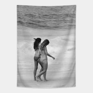 Vintage Beachgoers on Beach Rio de Janeiro Tapestry