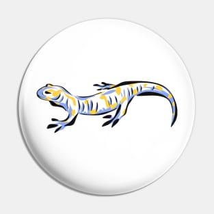 Spotted Salamander Blue Yellow Lizard Pin