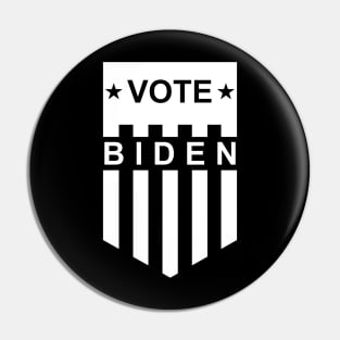 Vote Biden American Flag Shield - Black and White Pin