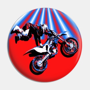 Retro Motocross Rider Design Pin