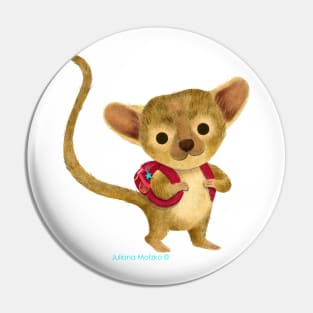 Kinkajou with backpack Pin