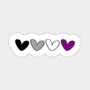 Asexual hearts flag Magnet