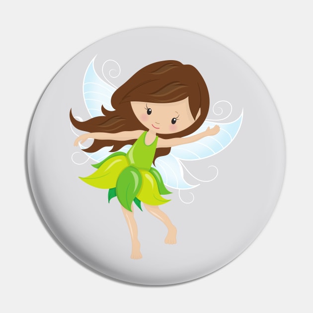 Cute Fairy, Brown Hair, Magic Fairy, Forest Fairy Pin by Jelena Dunčević