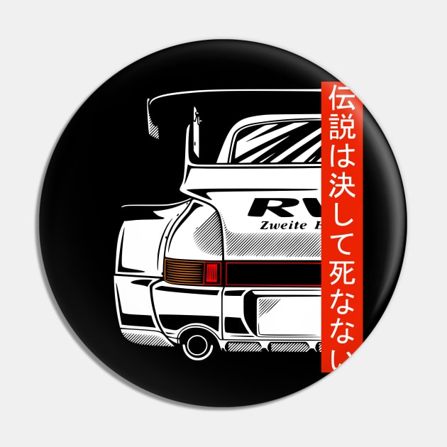 Classic 911 964 RWB JDM Oldtimer Legends Never Die Pin by Automotive Apparel & Accessoires