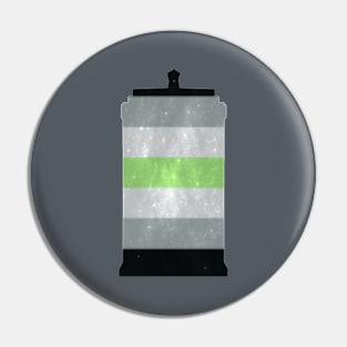 Agender Pride TARDIS Pin