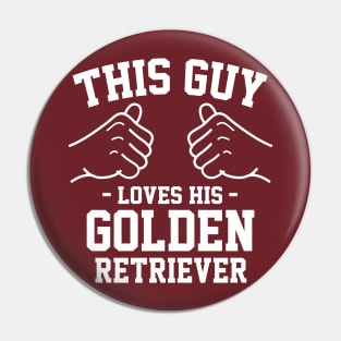 This guy loves his golden retriever Pin