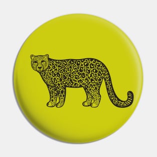 Snow Leopard - endangered animal drawing Pin