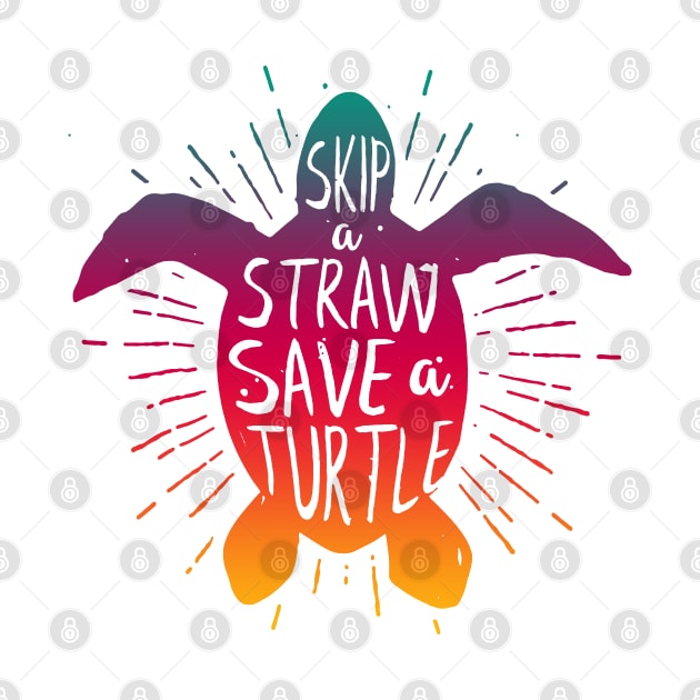 Skip a Straw Save a Turtle  Save Turtles by luckyboystudio