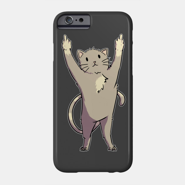 Cat With Middle Finger Raising Both Hands Flipping The World Off