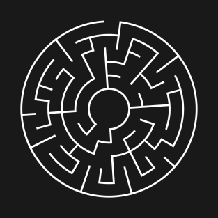 Complicated Circular Labyrinth Maze Vector T-Shirt