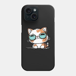 Cute ginger cat wearing sunglasses Phone Case