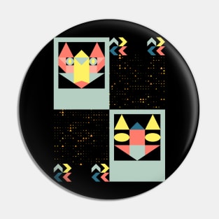 Geometric Cats Pin