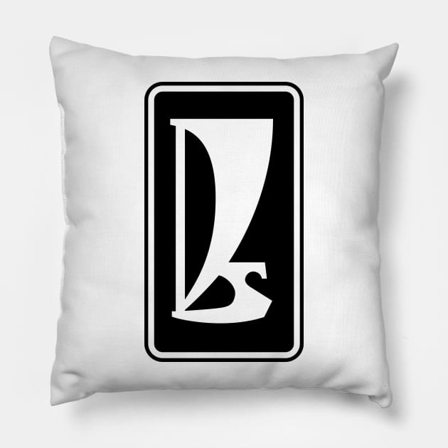 Lada Logo 1980s without lettering (black) Pillow by GetThatCar
