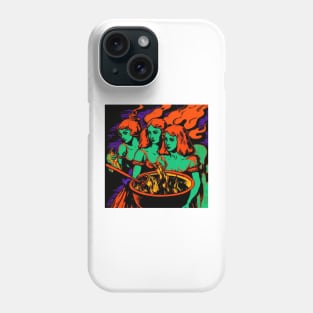 Witches Around a Cauldron Pop Art 3 Phone Case