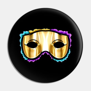 Yellow golden Mask For Mardi Gras Pin