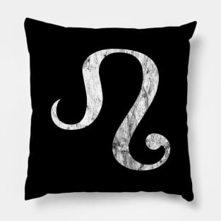 Leo Zodiac Horoscope in Distressed White Design Pillow