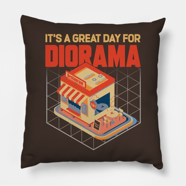 It's A Great Day For Diorama Pillow by Issho Ni