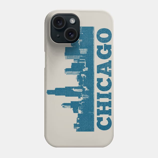 Chicago Skyline // Retro Vintage Faded Style Design Phone Case by DankFutura