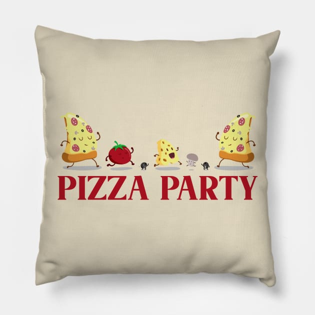 Pizza Party Pillow by TipsyCurator