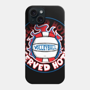 Volleyball Served Hot Blue Red Vball Phone Case