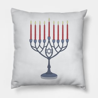 Holiday of Hanukkah Menorah Chanukiah Jewish Pillow