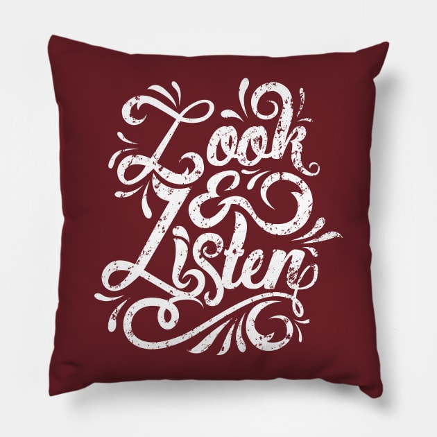 Look & Listen - MFM Pillow by Batg1rl