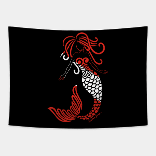 Tribal Scuba Flag Mermaid Tapestry