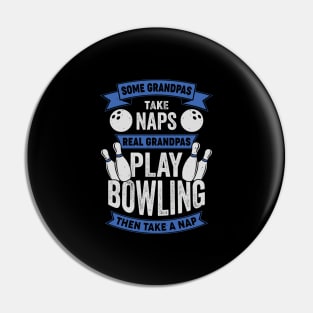 Funny Bowling Grandpa Bowler Grandfather Gift Pin