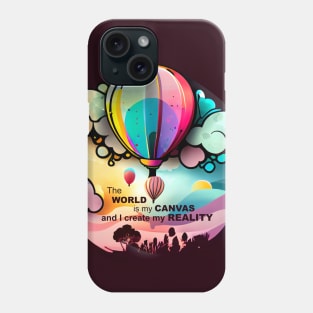 Colourful life motivational illustration with quote Phone Case