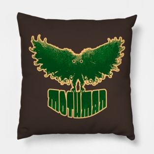 Mothman West Virginia Wing Humanoid Moth Retro Vintage Green Pillow