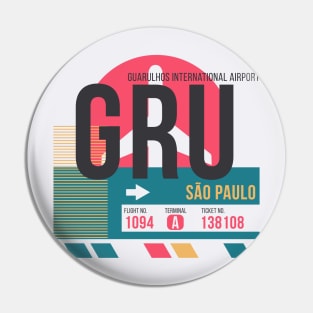 Sao Paulo (GRU) Airport Code Baggage Tag Pin