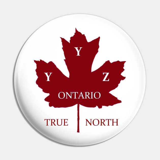 Toronto YYZ True North Canada Red Maple Leaf Pin by Star58