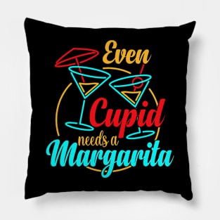 Even Cupid Need A Margarita Funny Valentines Day Pillow