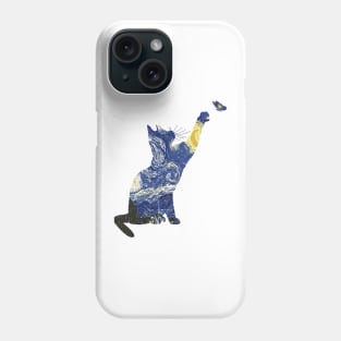 Cat With Butterflies Classic Cat Van Gogh - Starry Night Cat Phone Case