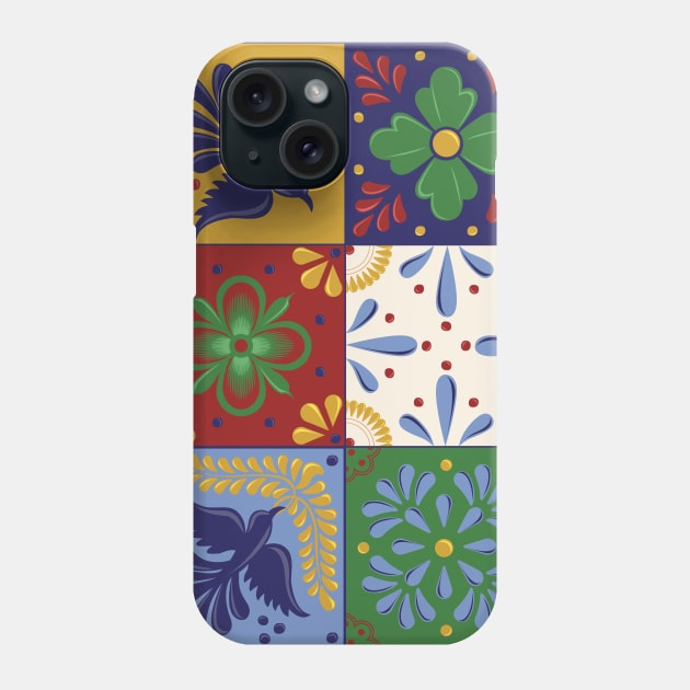 Mexican Talavera Tiles Colorful Pattern Phone Case by Akbaly