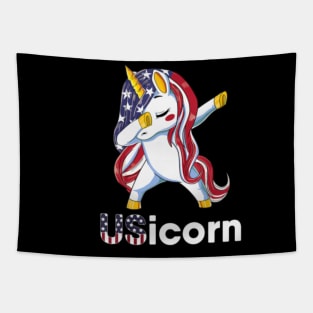 USA Flag Dabbing Unicorn Dress Stuff 4th of July G Tapestry