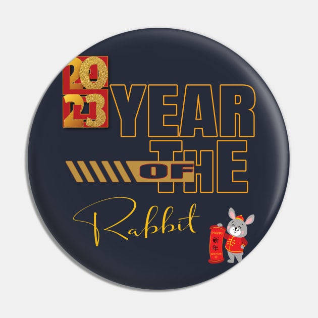 2023 Year of the Rabbit Pin by TeeText