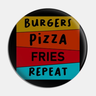 Burger Pizza Fries Pin