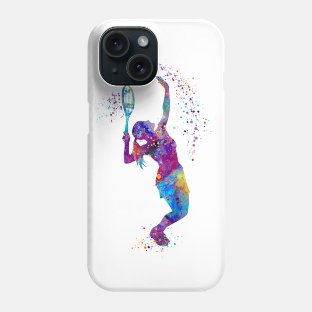 Tennis Girl Watercolor Painting Art Print Gifts Phone Case by LotusGifts