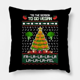 Funny Vegan Christmas Sweater Pillow