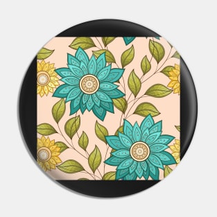 Summer Pattern with Floral Motifs Pin