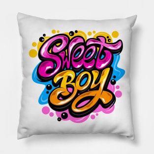 Sweet Boy Typography Lettering Pillow