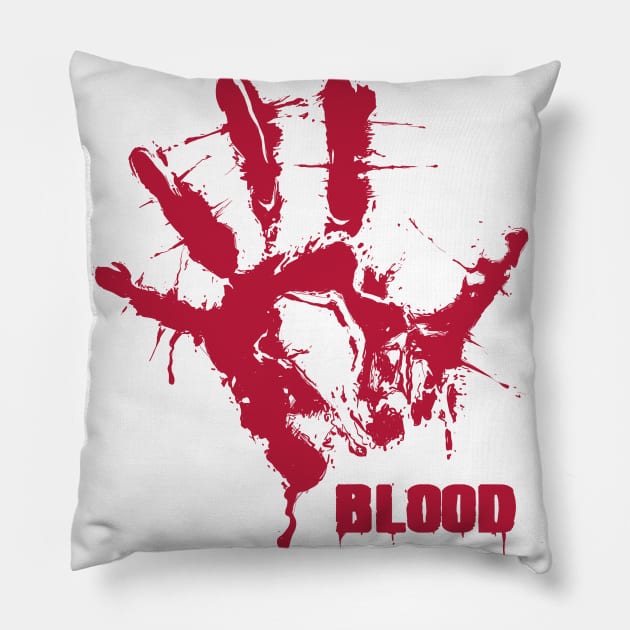 Bloody hand Pillow by xartt