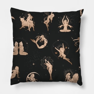 Celestial zodiac copper Pillow