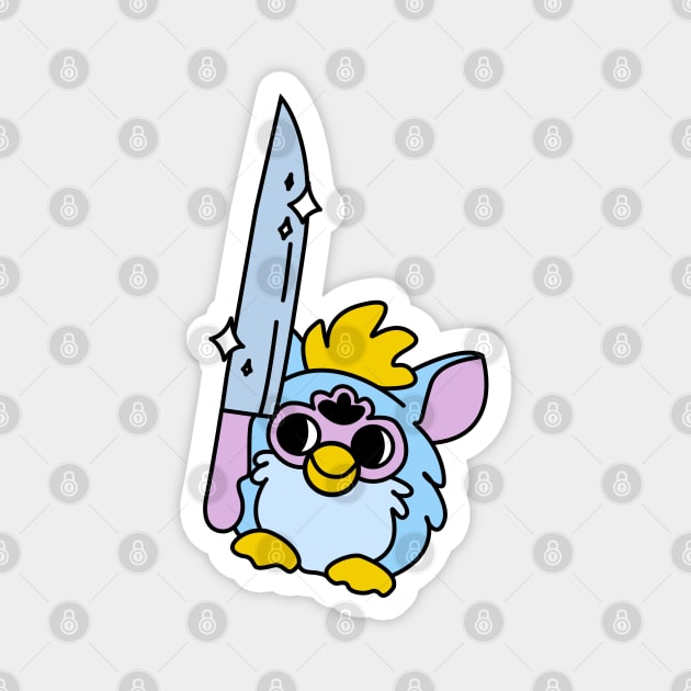 Furby with knife! He is so scary now! Magnet by Anime Meme's