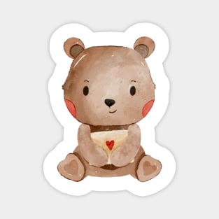 Cute Valentines Day Teddy Bear Magnet